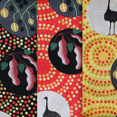 BUSH TUCKER WITH WILD FIG BLACK by Aboriginal Artist NATASHA STUART