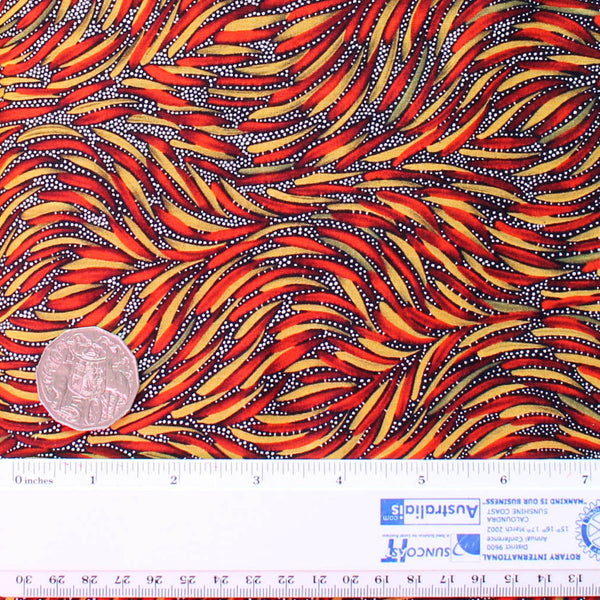 BUSH YAM RED #1 by Aboriginal Artist JEANNIE PITIJARA