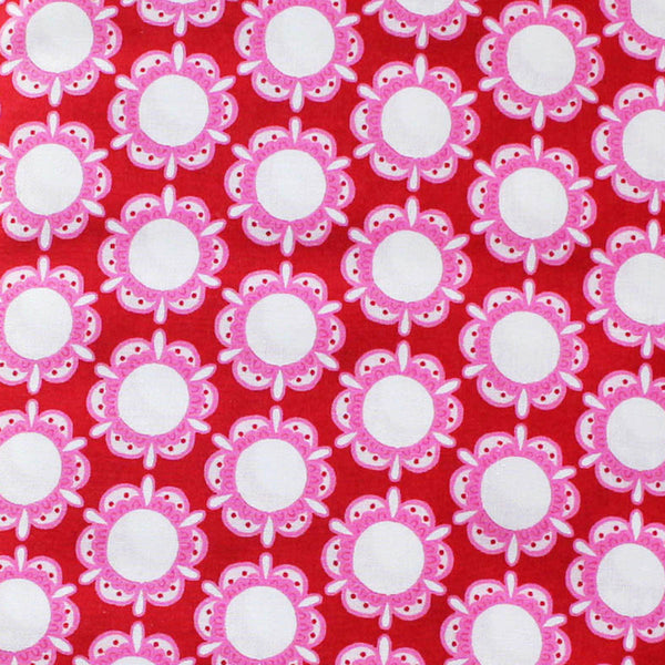 EB/FC CIRCLE FLOWERS Red/Pink/White - Flower Child Collection by Rosalie Quinlan