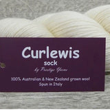 PY CURLEWIS Undyed 100% Australian virgin merino wool 4/ply/sock/100g/366m