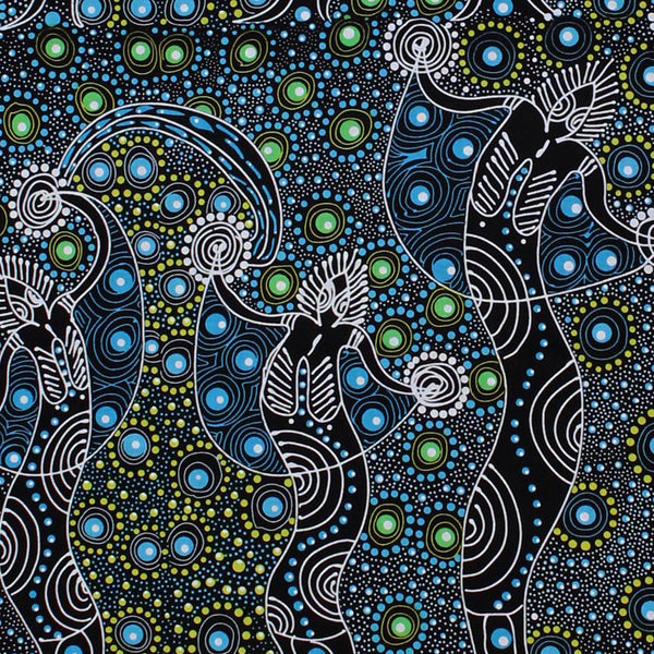 DANCING SPIRIT BLUE by Australian Aboriginal Artist COLLEEN WALLACE