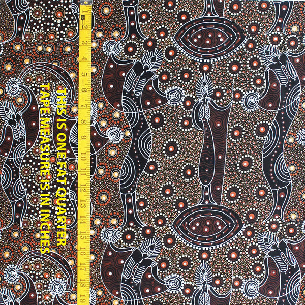 DANCING SPIRIT BROWN by Australian Aboriginal Artist COLLEEN WALLACE