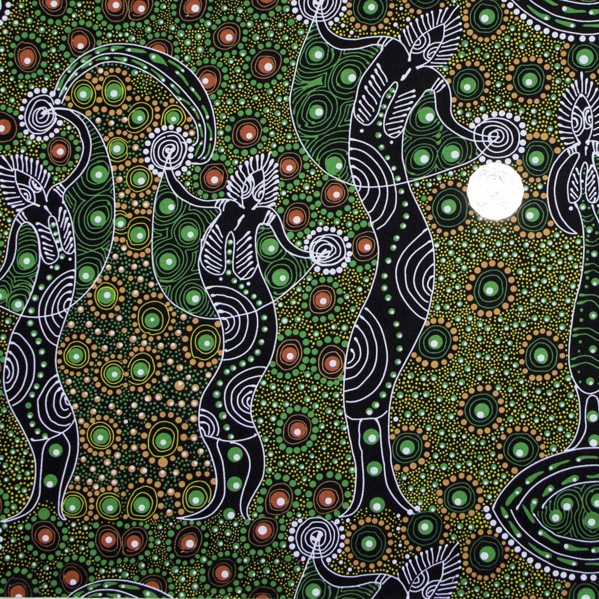 DANCING SPIRIT GREEN by Australian Aboriginal Artist COLLEEN WALLACE