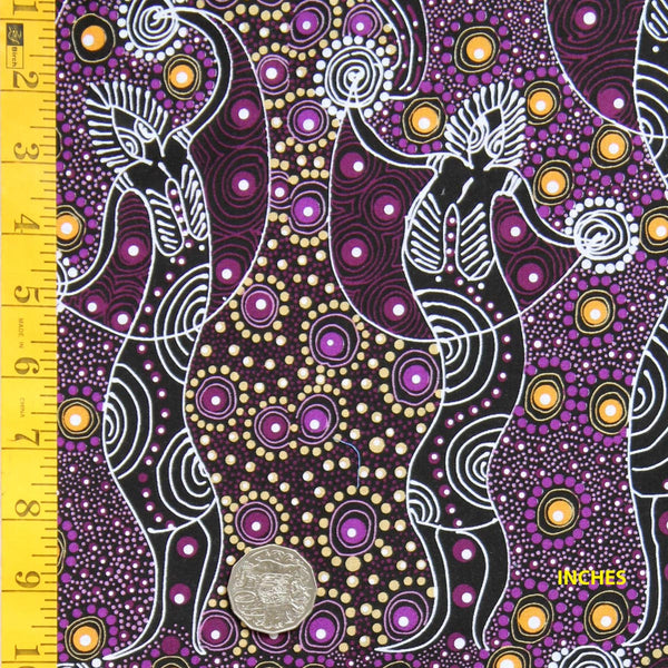 DANCING SPIRIT PURPLE by Australian Aboriginal Artist COLLEEN WALLACE