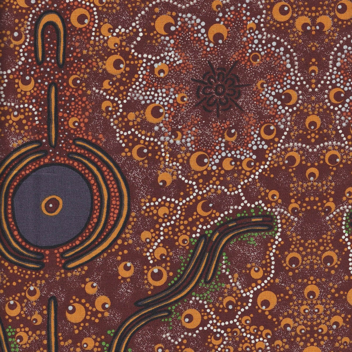 DREAMTIME KNOWLEDGE BURGUNDY by Aboriginal Artist TREPHINA SULTAN