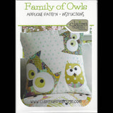 FAMILY OF OWLS -  Pattern - Applique Cushion  by Claire Turpin Design