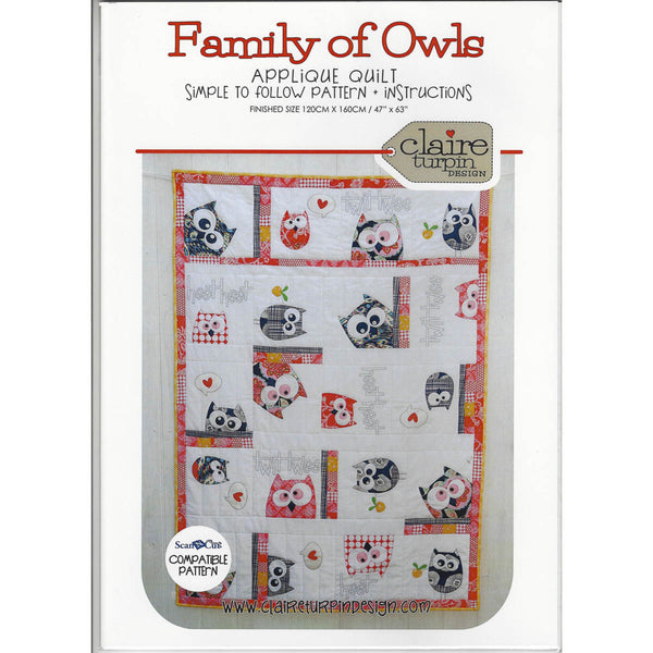 FAMILY OF OWLS - Quilt Pattern - Applique Quilt by Claire Turpin Design