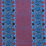 FIRE DREAMING BLUE by Australian Aboriginal Artist JANET LONG NAKAMARRA