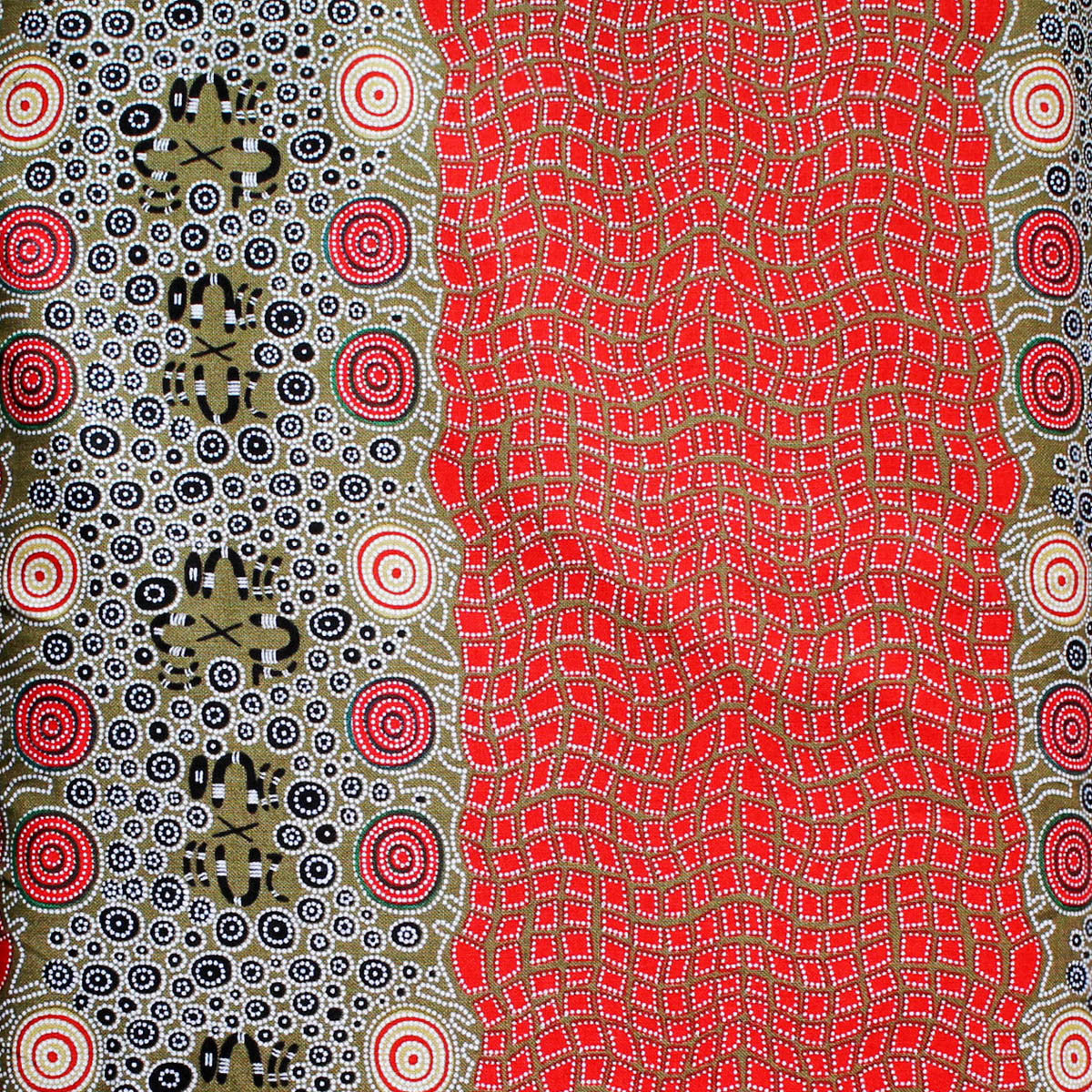 FIRE DREAMING OLIVE by Australian Aboriginal Artist JANET LONG NAKAMARRA