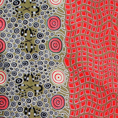 FIRE DREAMING OLIVE by Australian Aboriginal Artist JANET LONG NAKAMARRA
