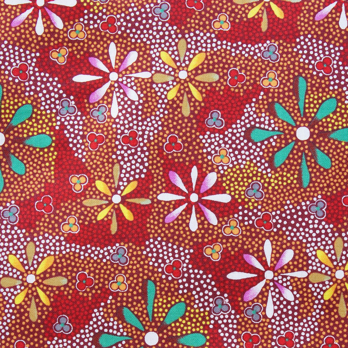 FLOWERS IN THE DESERT RED by Australian Aboriginal Artist Lauren Doolan