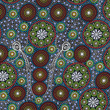 GATHERING BUSH TUCKER GREEN by Aboriginal Artist GLORIA DOOLAN