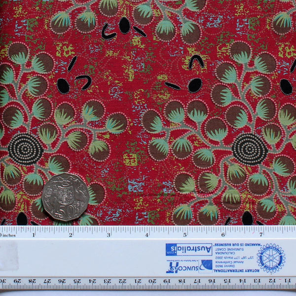 GATHERING BUSH TOMATO RED** by Aboriginal Artist A. NUNGARRAYI