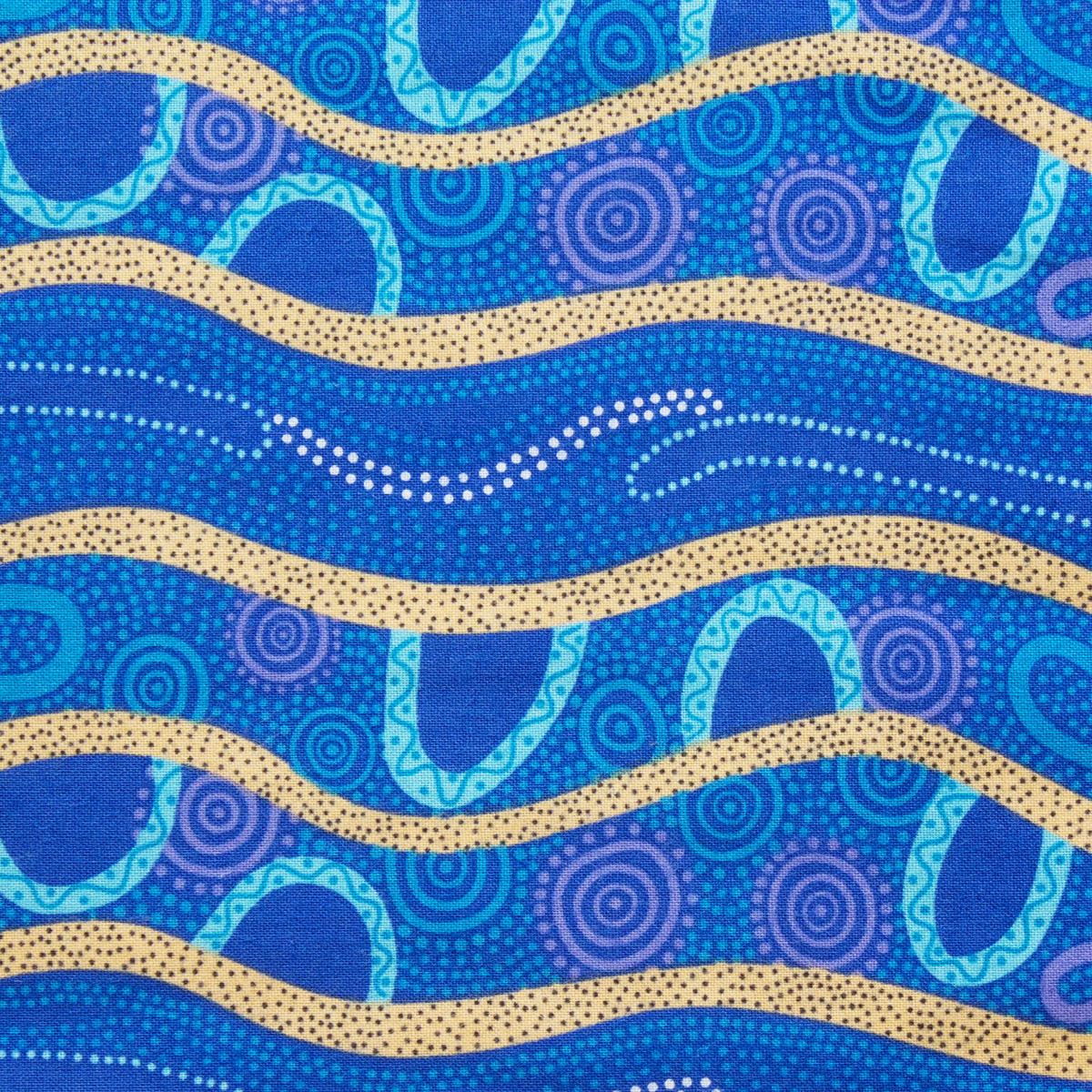 GATHERING BY THE RIVER BLUE by Australian Aboriginal Artist BARBARA EGAN
