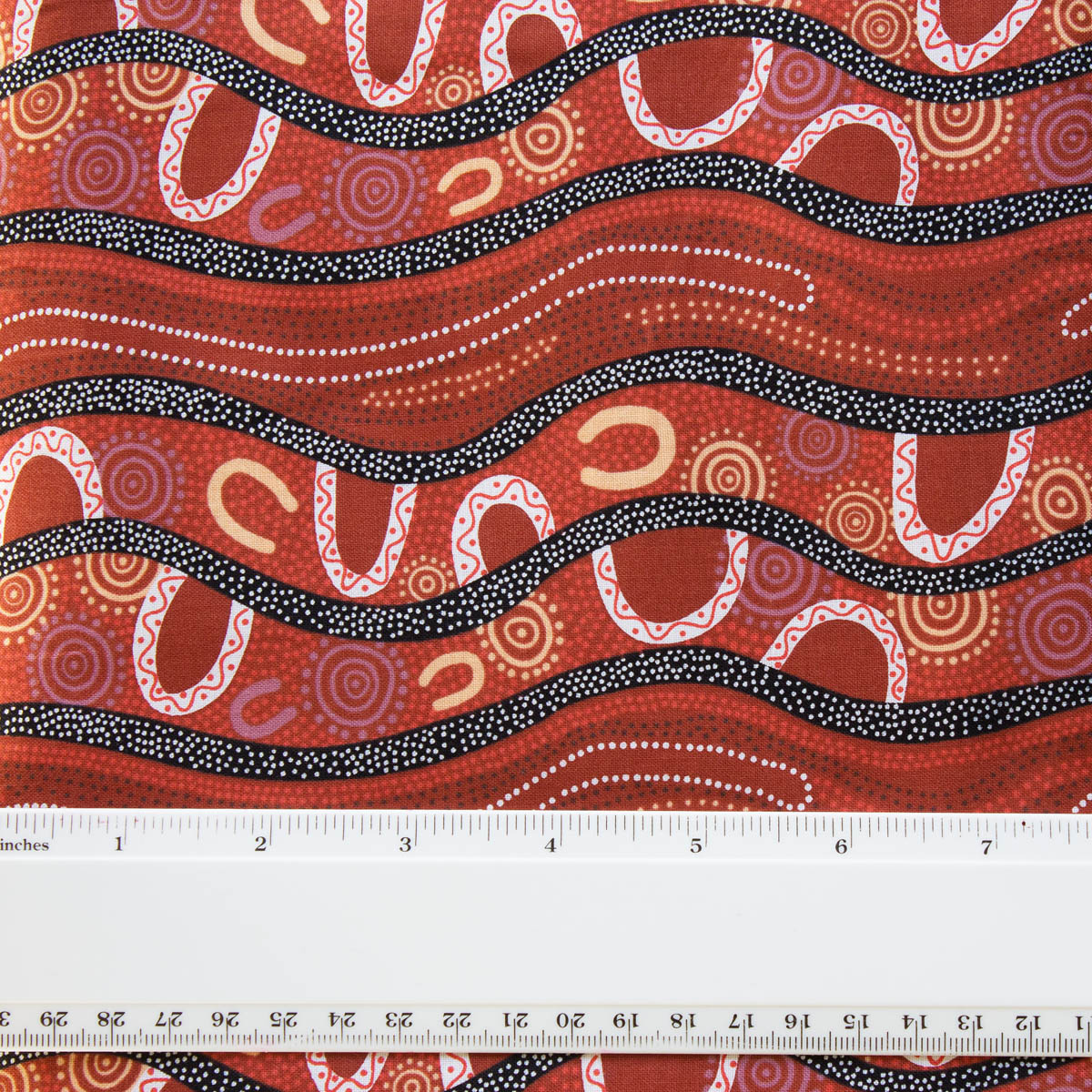GATHERING BY THE RIVER BURGUNDY by Australian Aboriginal Artist BARBARA EGAN