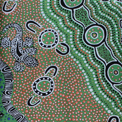 GOANNA DREAMING GREEN by Aboriginal Artist HEATHER KENNEDY