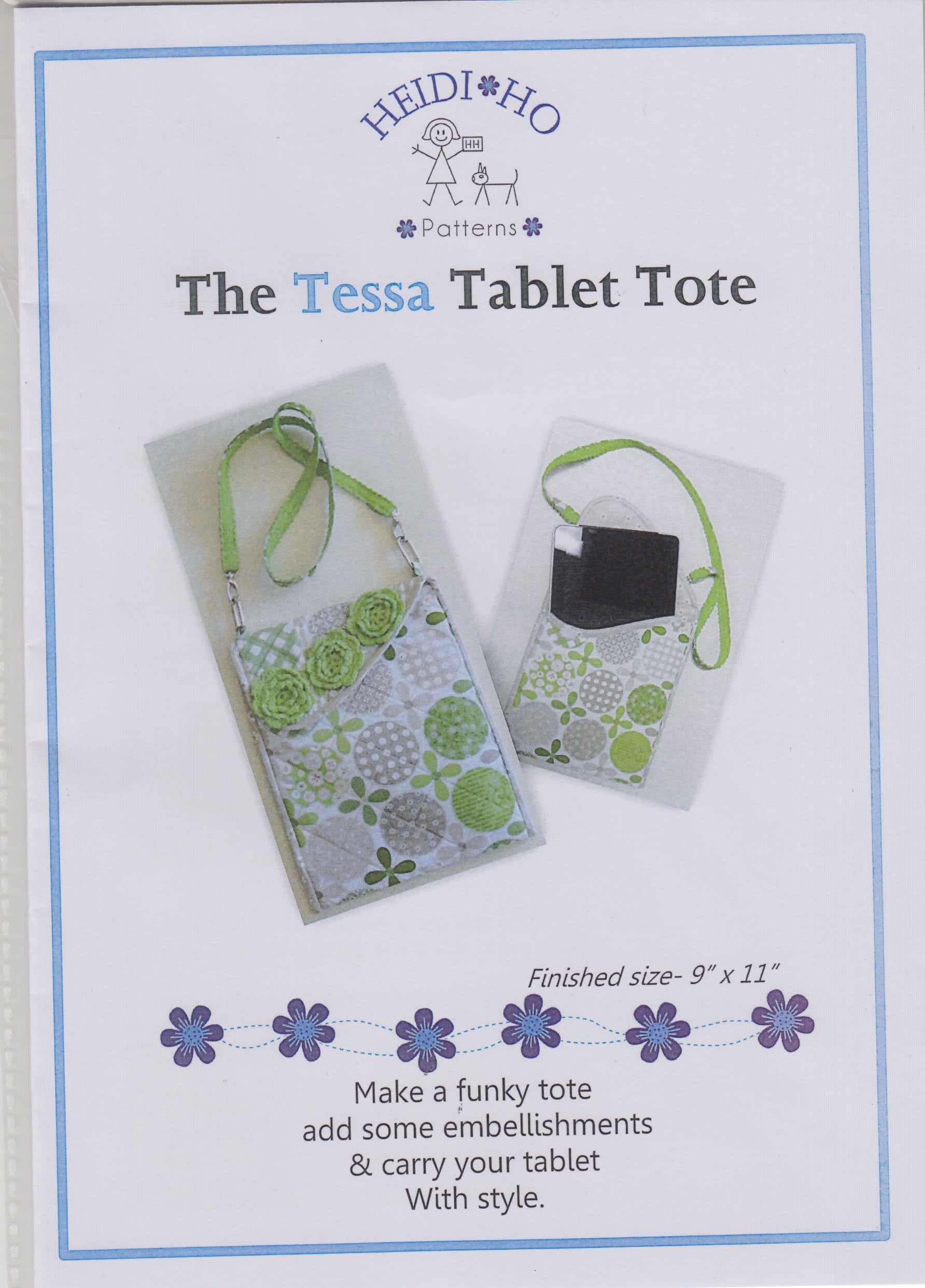 TESSA TABLET TOTE PATTERN - Pattern - by Australian Designer Heidi Ho Patterns