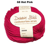 CASHMERINO ARAN  50g/90m 10ply/Aran/Worsted CHOOSE COLOUR