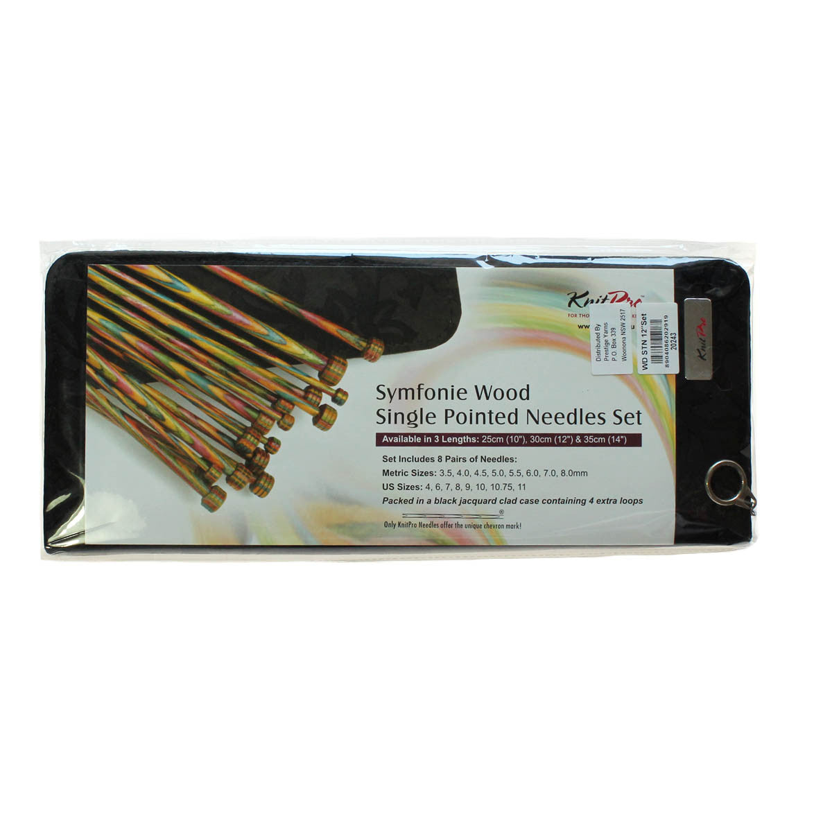 KnitPro 20243 SYMFONIE WOOD Single Pointed Needles 30cm Set of 8 Pairs + Case