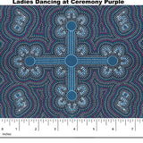 LADIES DANCING AT CEREMONY PURPLE by Australian Aboriginal Artist Margaret Wallace