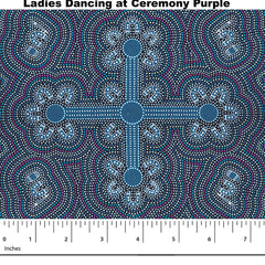 LADIES DANCING AT CEREMONY PURPLE by Australian Aboriginal Artist Margaret Wallace