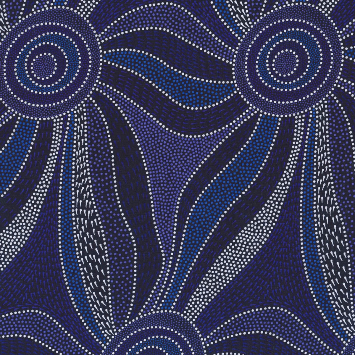 LADIES DANCING WITH WATER PAINTS BLUE by Aboriginal Artist Roseanne Morton