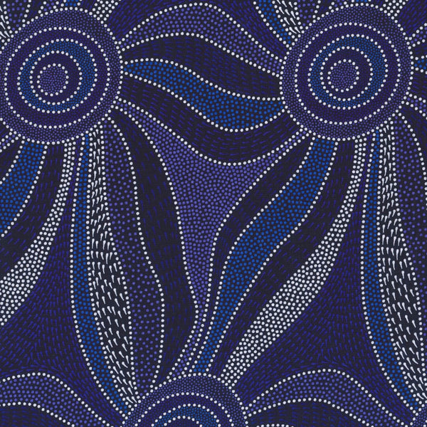 LADIES DANCING WITH WATER PAINTS BLUE by Aboriginal Artist Roseanne Morton