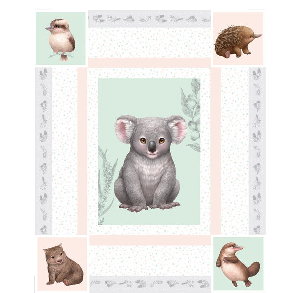 D/LAF Little Aussie Friends - Koala Panel - Mint