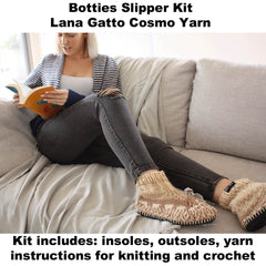 Botties SLIPPER SOLE & INSOLE SET + Choice of Patterns to Knit, Crochet or Sew)