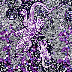 MAN & GOANNA VIOLET by Aboriginal Artist GARY REID