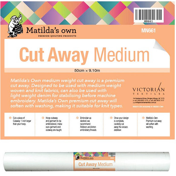 Cut Away Non-Woven Stabiliser (Medium) - Matilda's Own