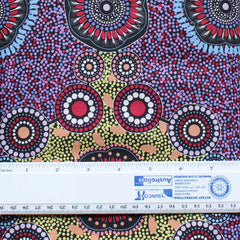 MEETING PLACES BLACK by Australian Aboriginal Artist JOSIE CAVANAGH