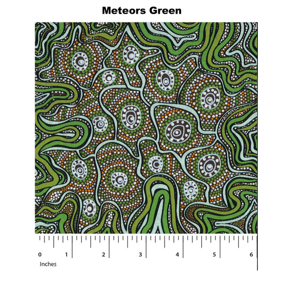METEORS GREEN by Australian Aboriginal Artist Heather Kennedy
