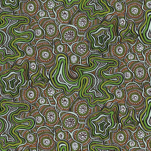 METEORS GREEN by Australian Aboriginal Artist Heather Kennedy