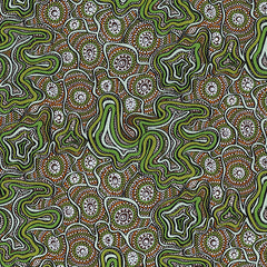 METEORS GREEN by Australian Aboriginal Artist Heather Kennedy