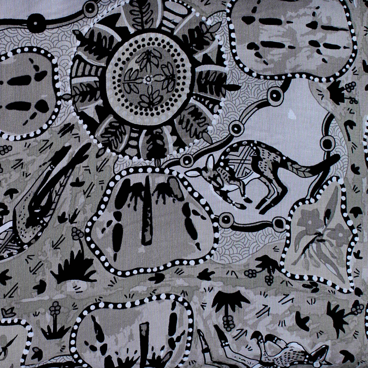 MIRRAM MIRRAM GREY by Australian Aboriginal Artist NAMBOOKA