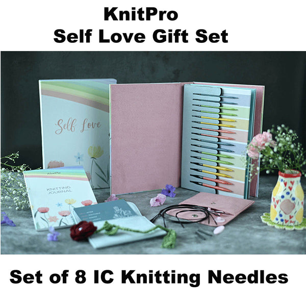 Knit Pro SELF LOVE GIFT SET #20695 Deluxe Limited Edition Set of 8 Pairs of IC Knitting Needles