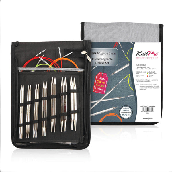 KnitPro (12361) NOVA CUBICS IC Knitting Needle Set of 7 Pairs+Case+Extras