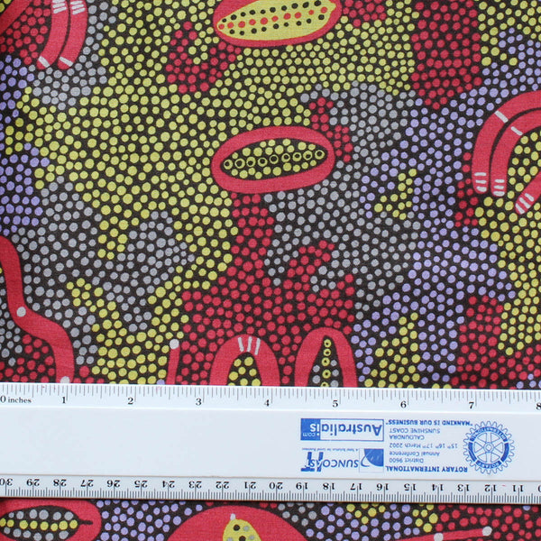 PASSION FRUIT DREAMING RED by Aboriginal Artist MARY NABARULLA