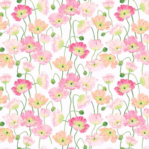 PB/ Pink Poppies 100% Cotton