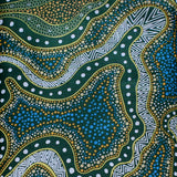 POSSUM LAND & WATER DREAMING GREEN by Aboriginal Artist HEATHER KENNEDY