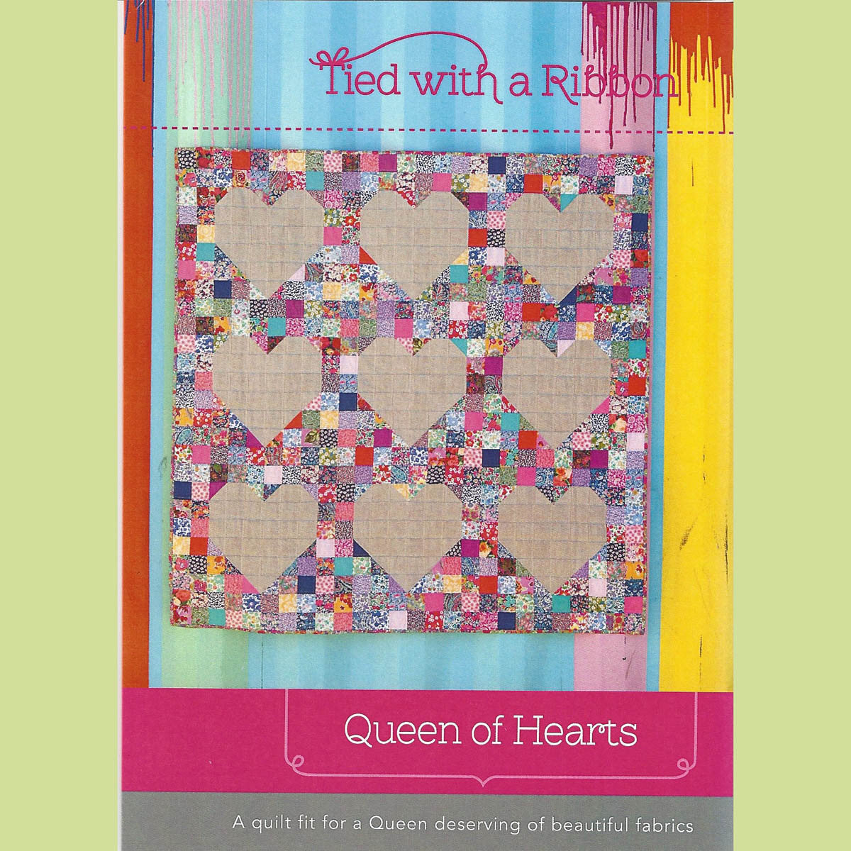 QUEEN OF HEARTS - Quilt Pattern - by Australian Designer Jemima Flendt - brand:  Tied With A Ribbon