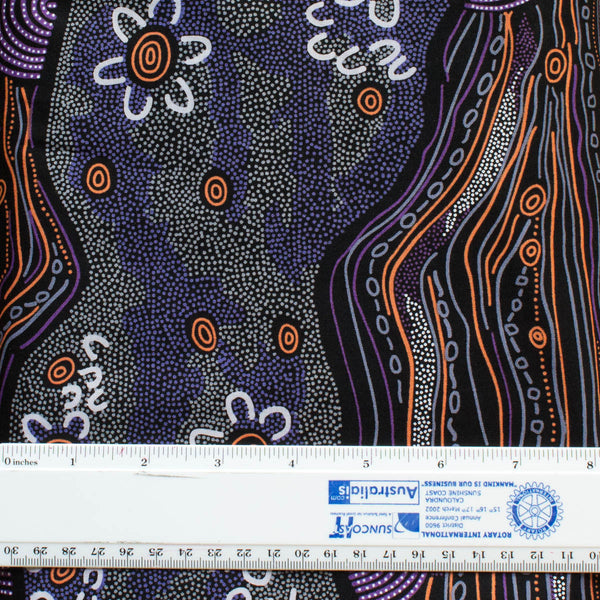 SANDY CREEK PURPLE by Aboriginal Artist Janet Long Nakamarra