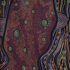 SANDY CREEK RED by Aboriginal Artist Janet Long Nakamarra