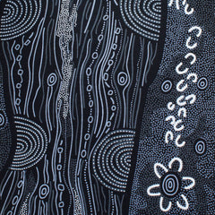 SANDY CREEK BLACK by Aboriginal Artist Janet Long Nakamarra