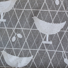 NU/ SASAZUKA BIRDS GREY - Traditional Japanese Print - 55% Linen 45% Cotton