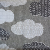 NU/ SASAZUKA CLOUDS GREY - Traditional Japanese Print - 55% Linen 45% Cotton