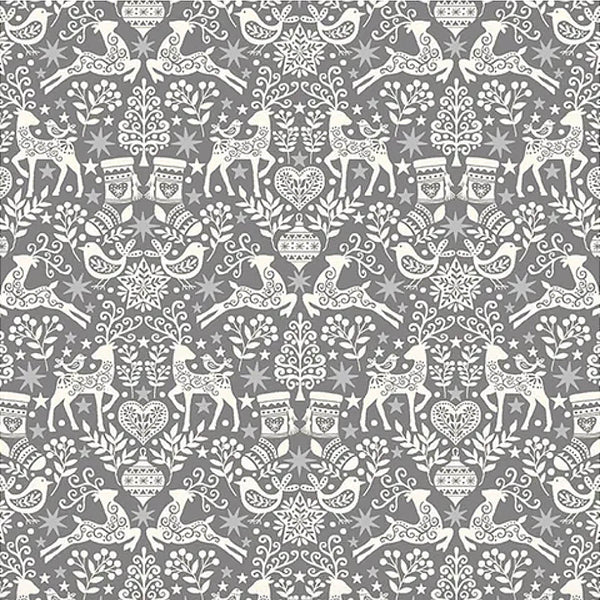 FOLKLORE - SCANDI CHRISTMAS 2022 - 100% Cotton - by Makower UK