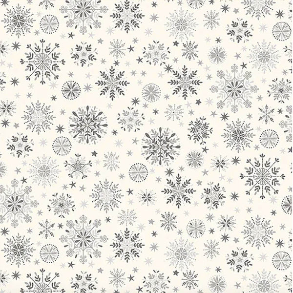 SNOWFLAKES #1 - SCANDI CHRISTMAS 2022 - 100% Cotton - by Makower UK