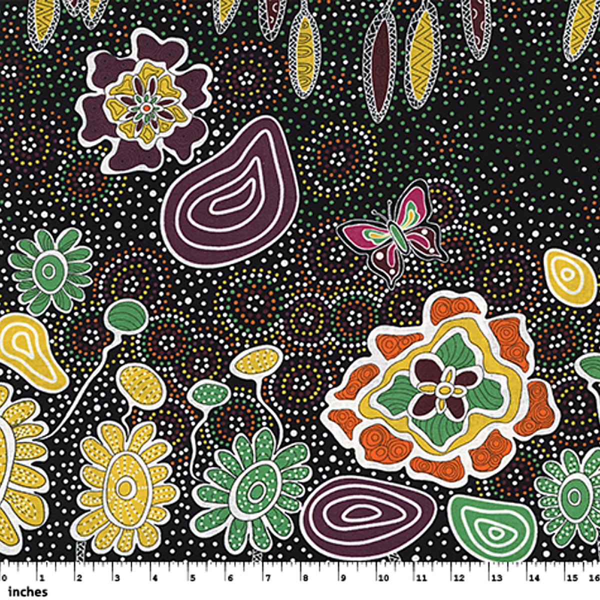 SUMMERTIME RAINFOREST BLACK by Aboriginal Artist HEATHER KENNEDY